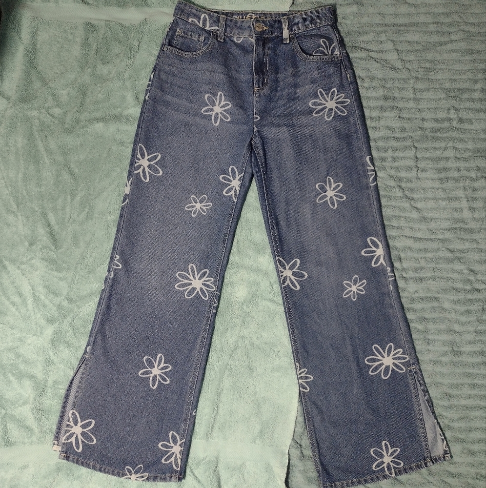 Justice Flower Flared Jeans